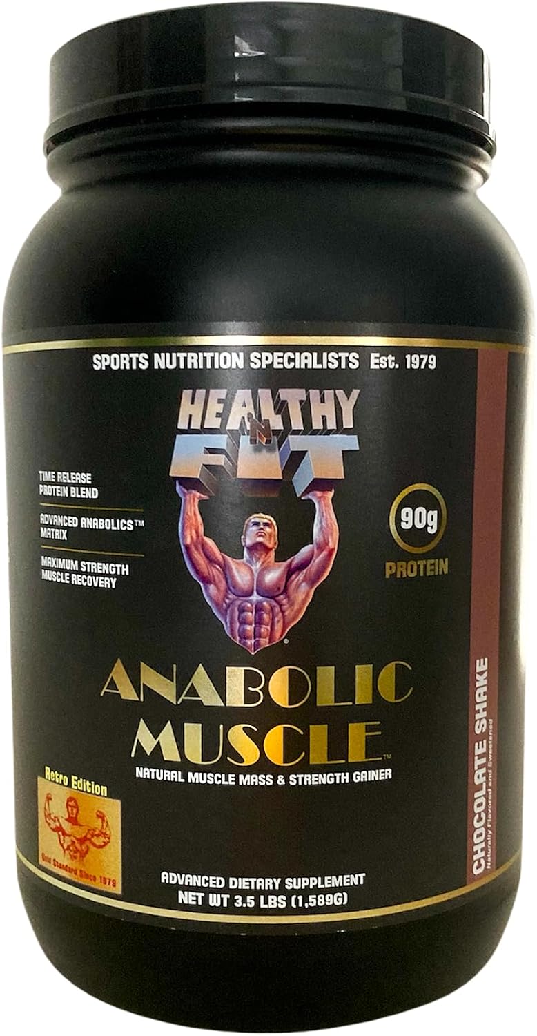 Healthy 'N Fit A. Muscle (Chocolate) 3.5 lb - Natural Protein and Muscle Mass Gainer