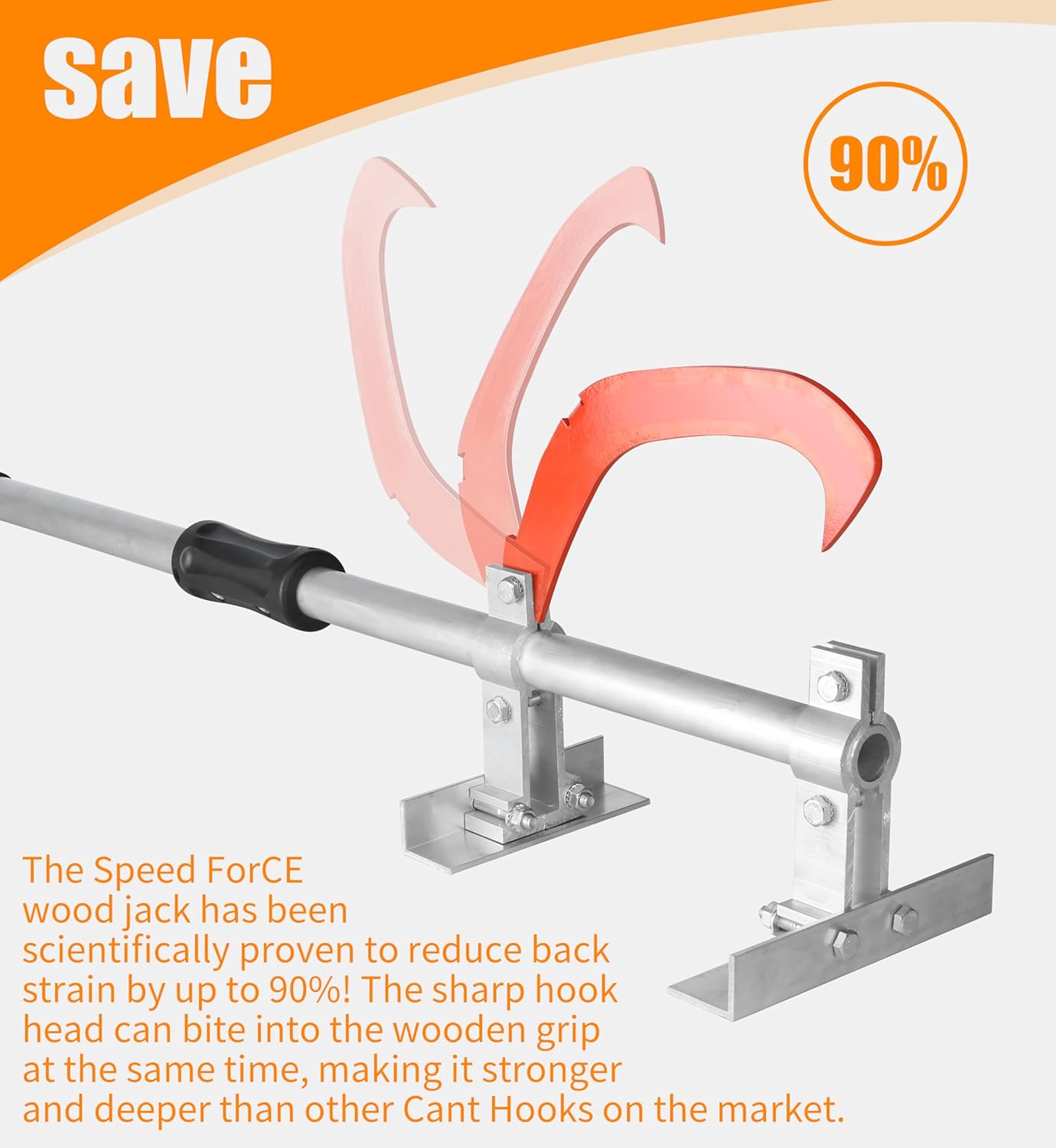 SPEED FORCE 47 Inch TimberJack Forestry/Logging/Log Jack/Chainsaw/Log Lifter/Cant Hook/Timber Jack, Full Aluminum Construction, Strong & Sturdy