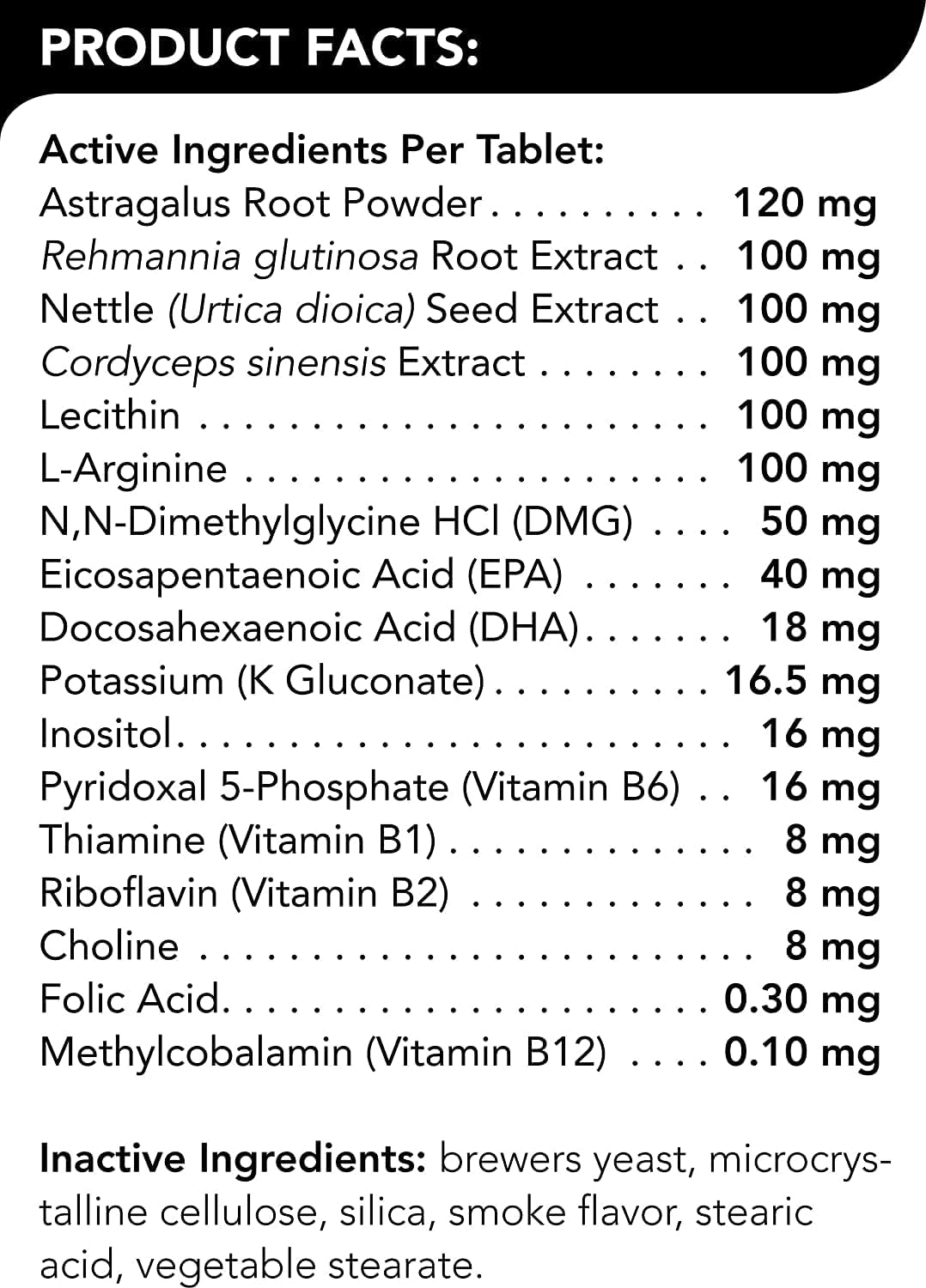 VetriScience Kidney Health Chewable Tablets for Dogs - Renal Essentials Support Supplement with Astragalus, Rehmannia, Nettle Seed & Cordyceps