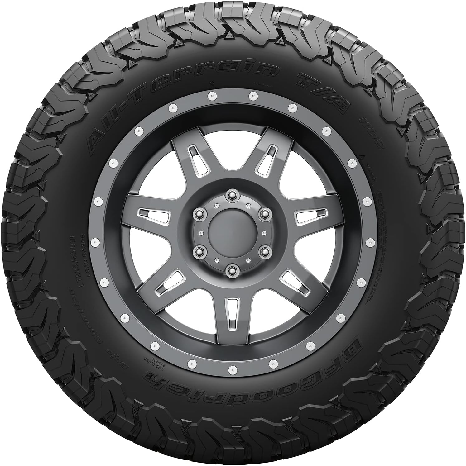 BFGoodrich All Terrain T/A KO2 Radial Car Tire for Light Trucks, SUVs, and Crossovers, LT265/70R16/E 121/118S | Light Truck All Terrain All Weather Traction 121/118S Rated E (10 Ply) Radial Construction Outlined Raised White Letters Tire