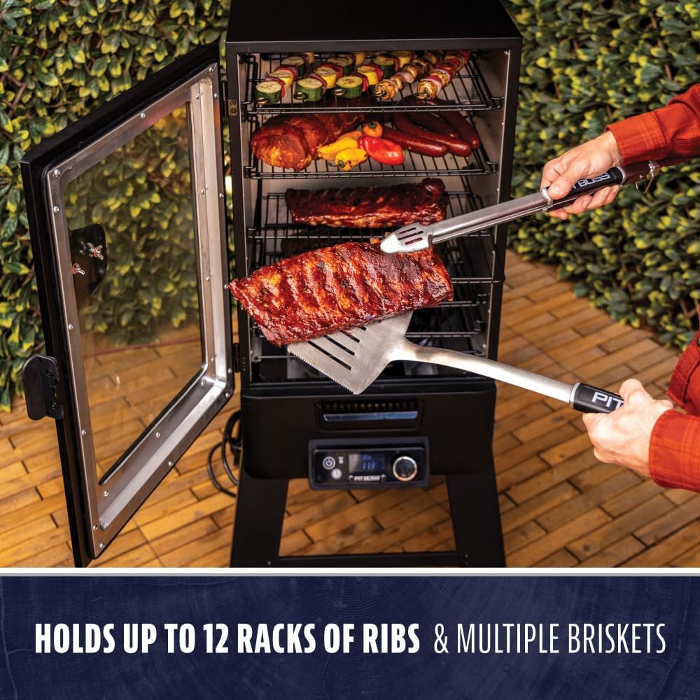 Pit Boss 4-Series WiFi & Bluetooth Digital Vertical Smoker with LCD Digital Controller and Wood Chip Tray, 1, 320-Sq. In. 6-Rack Cooking Space