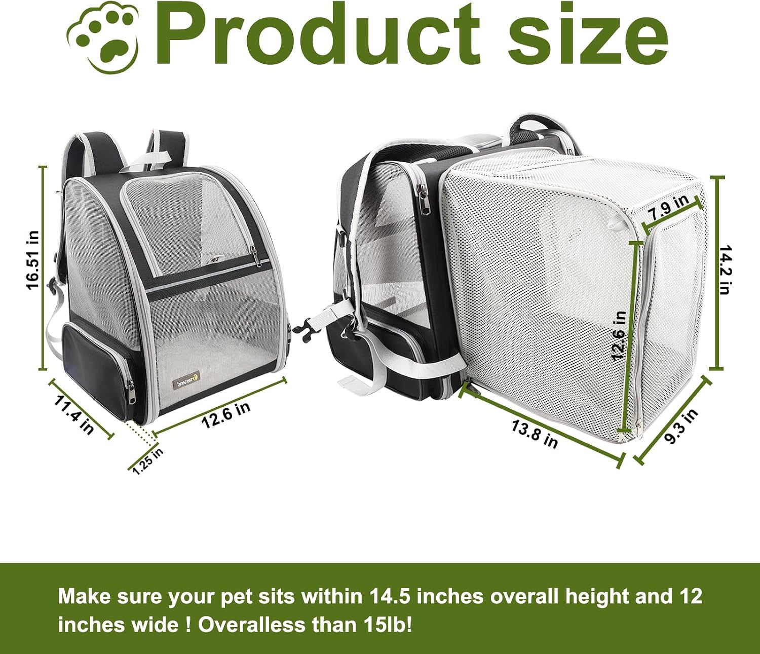 Texsens Innovative Traveler Bubble Backpack Pet Carriers for Cats and Dogs