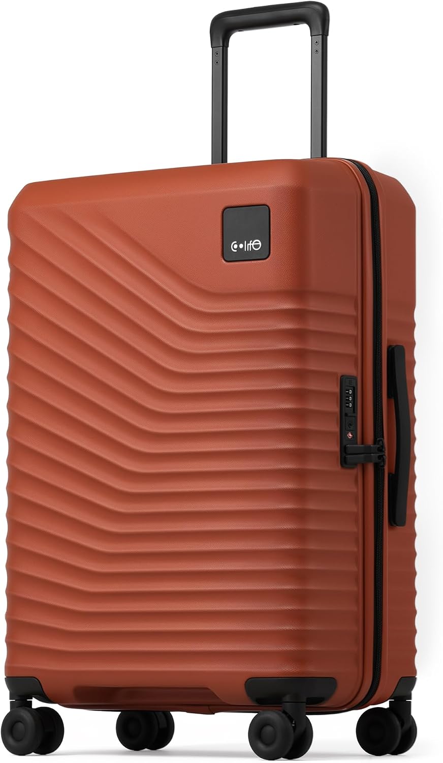 Coolife Luggage Carry-On, Lightweight PC Hardside Suitcase, 20-Inch, Black | Expandable Carry-On, Dual Spinner Wheels, TSA-Approved Lock, Upgraded PC Hardshell, Durable Travel Suitcase