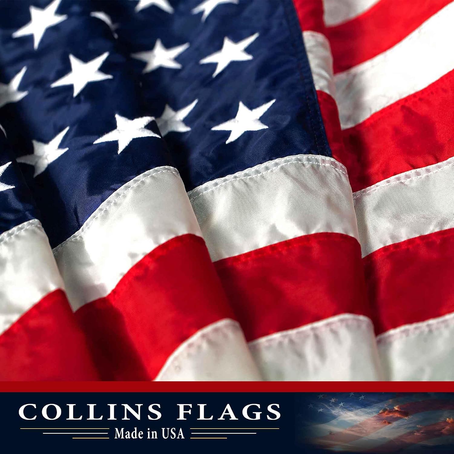 American Flag 6x10 Made in USA – Heavy Duty 2‑Ply Polyester Outdoor US Flag, Embroidered Stars & Sewn Stripes