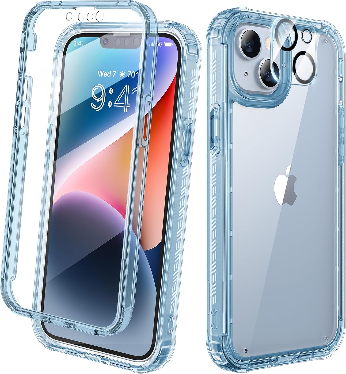 Diaclara Designed for iPhone 12 Mini Case, Full Body Rugged with Built-in Touch Sensitive Anti-Scratch Screen Protector