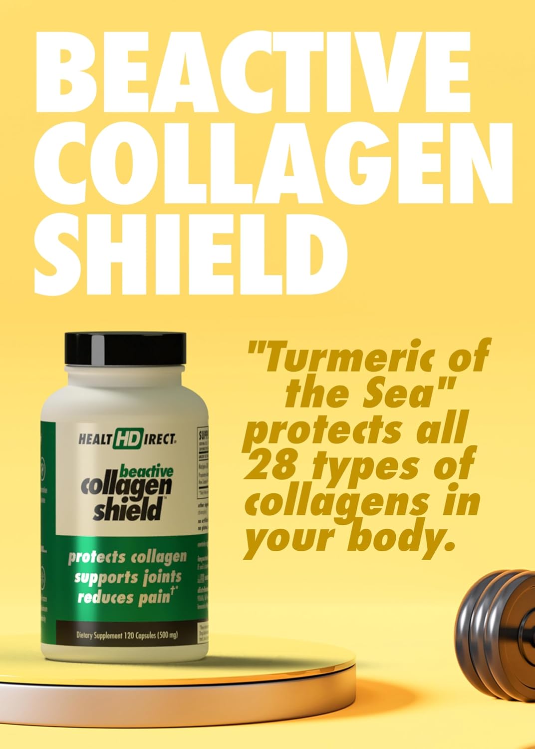 HEALTH DIRECT BeActive Collagen Shield, Green-Lipped Mussel, 60 Capsules | Bioactive Mariplex GLM formula from New Zealand supports collagen health, joints and muscle recovery.