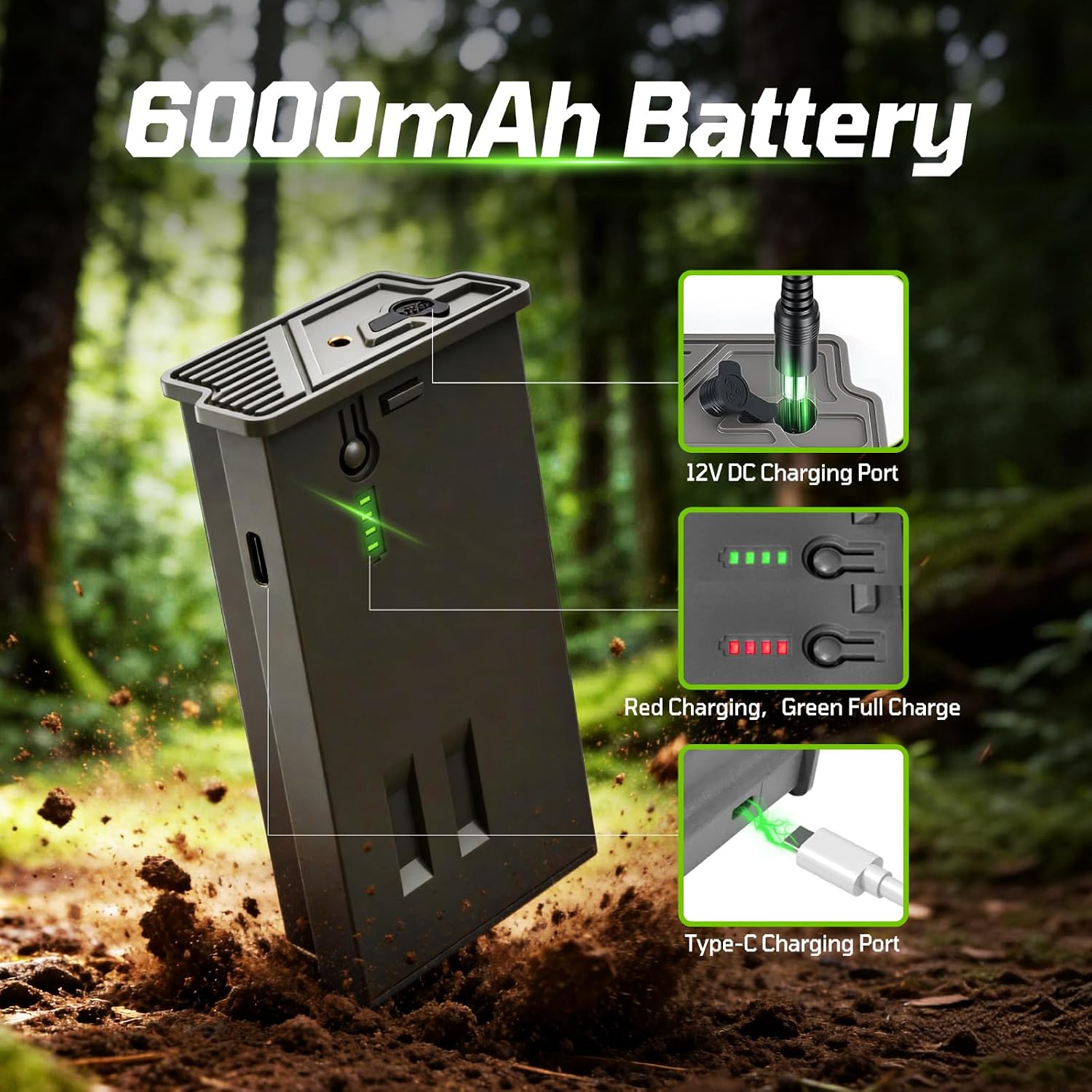 Tactacam Lithium Battery Pack, Compatible with Tactacam Reveal Trail Cameras, 4-Pack Rechargeable Batteries Kit with Charger Station for Hunting & Outdoor Surveillance