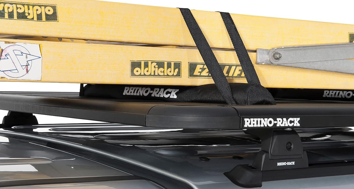 Rhino-Rack 27.5" Wrap Pads for Pioneer Platform, Roof Rack Pads with Two 11.5' Quick Straps, for Paddle Boards, Surfboards, Kayaks & Gear