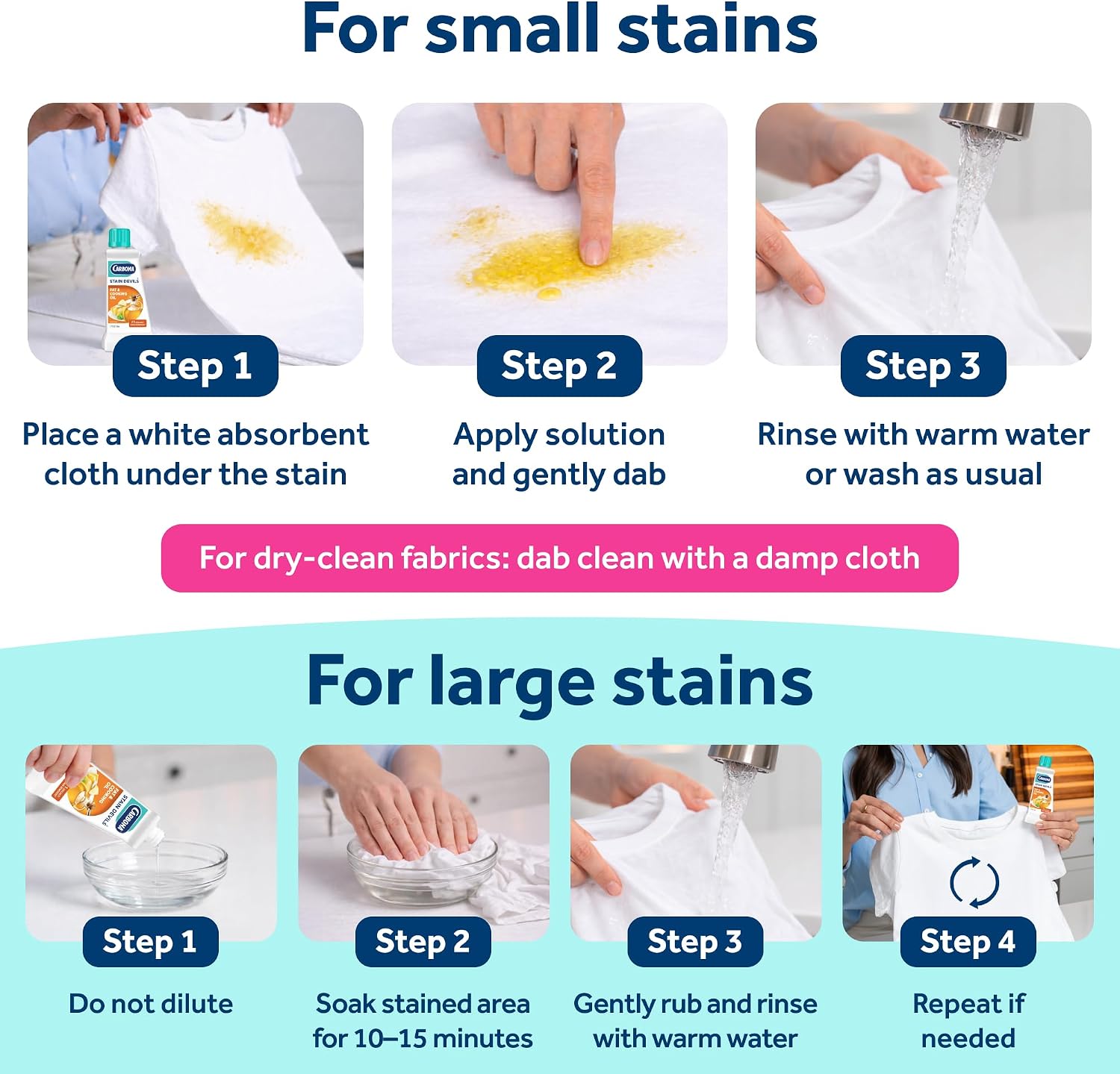 Carbona Liquid Stain Devil Food Clean Up Combo Set | Spot Stain Remover for Clothes