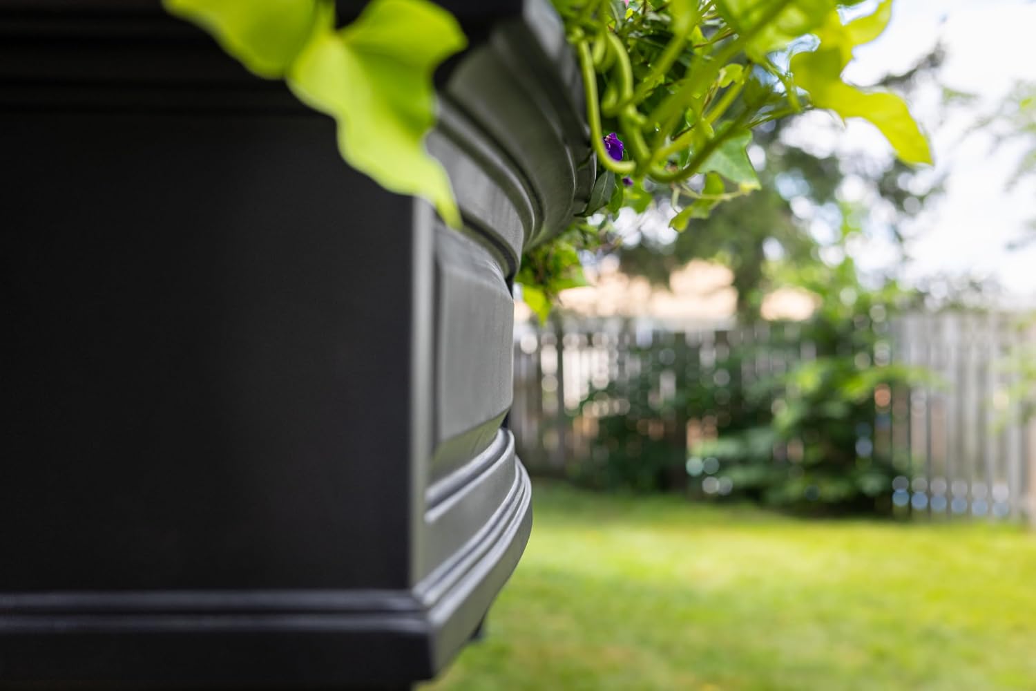 Mayne Nantucket 36in Self-Watering Rectangular Window Box Planter, White | Self-watering, All season, Fade resistant, Mounting brackets included, Built-in overflow, 15-year warranty