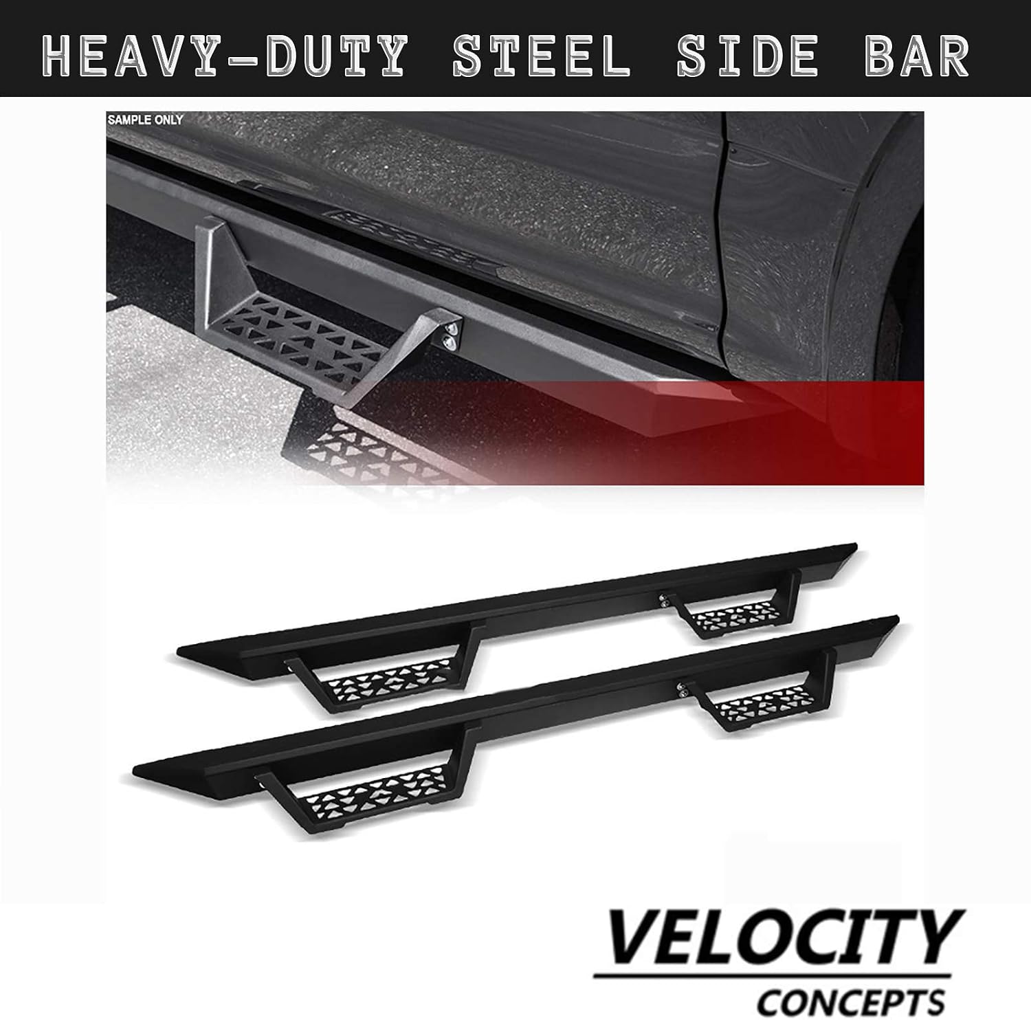 Modular Drop Step Nerf Bars Board Matte Black 2007-2018 For Toyota Tundra CrewMax Cab