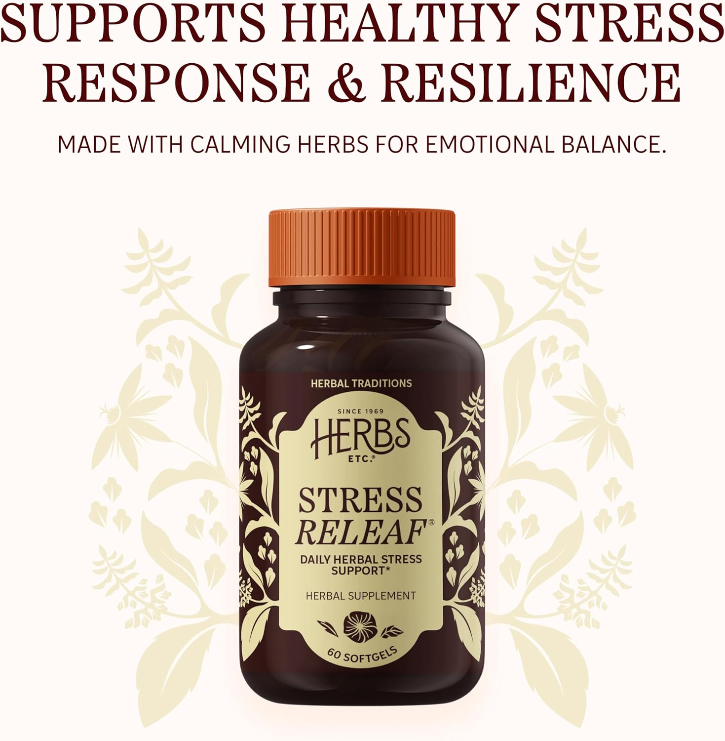 Herbs Etc. Stress ReLeaf Softgels - Herbal Supplement for Stress Support - Ashwagandha