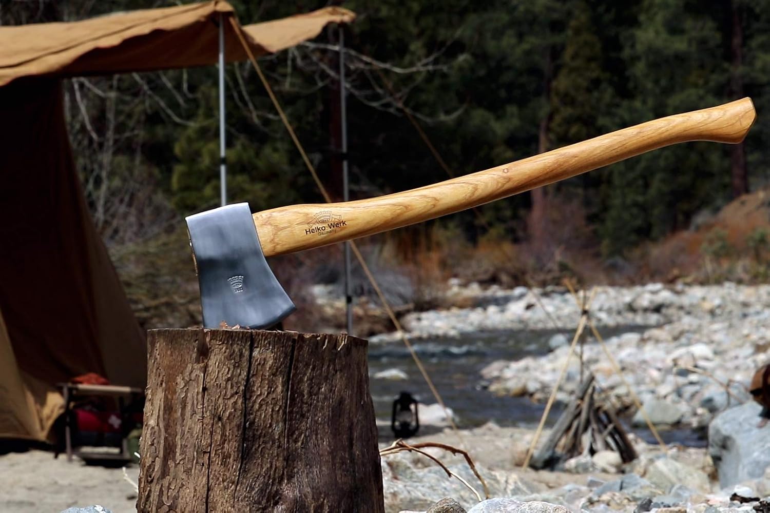 1844 Helko Werk Germany Classic Expedition Felling Axe (10497) | Made in Germany Large Felling Axe for Heavy Duty Felling Trees Cutting Wood and Timber Head 4.5lb, Handle 35 inches