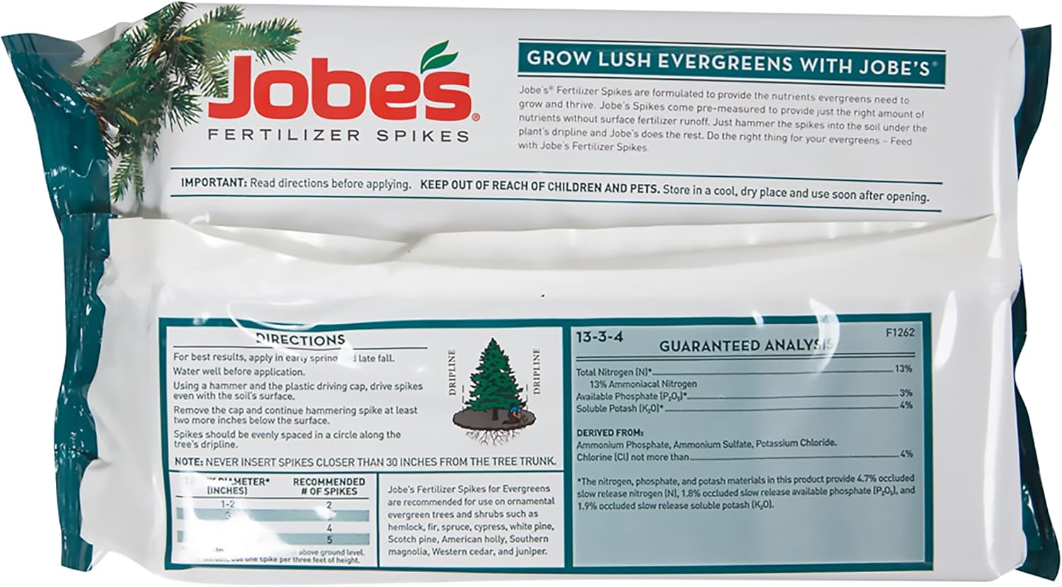 Jobe’s Slow Release Tree and Shrub Fertilizer Spikes, Easy Plant Care for Oak, Maple, Dogwood, Boxwood, and Many More Acid Loving Trees and Shrubs, 9 Count
