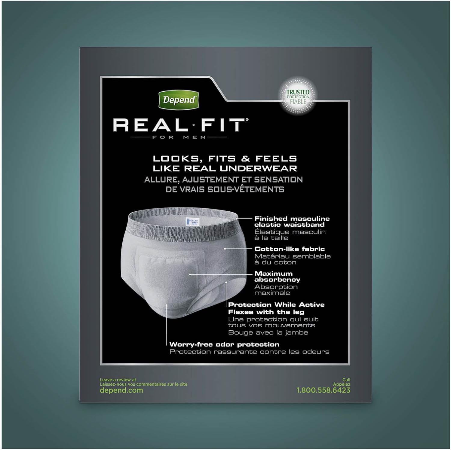 Depend Real Fit Adult Diapers, Incontinence Underwear for Men, Disposable, Maximum Absorbency, Small/Medium, Grey, 56 Count (2 Packs of 28), Packaging May Vary