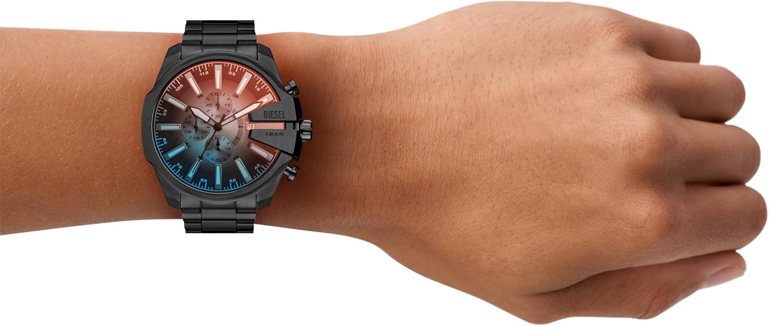 Diesel Mega Chief Watch for Men, Chronograph Men's Watch