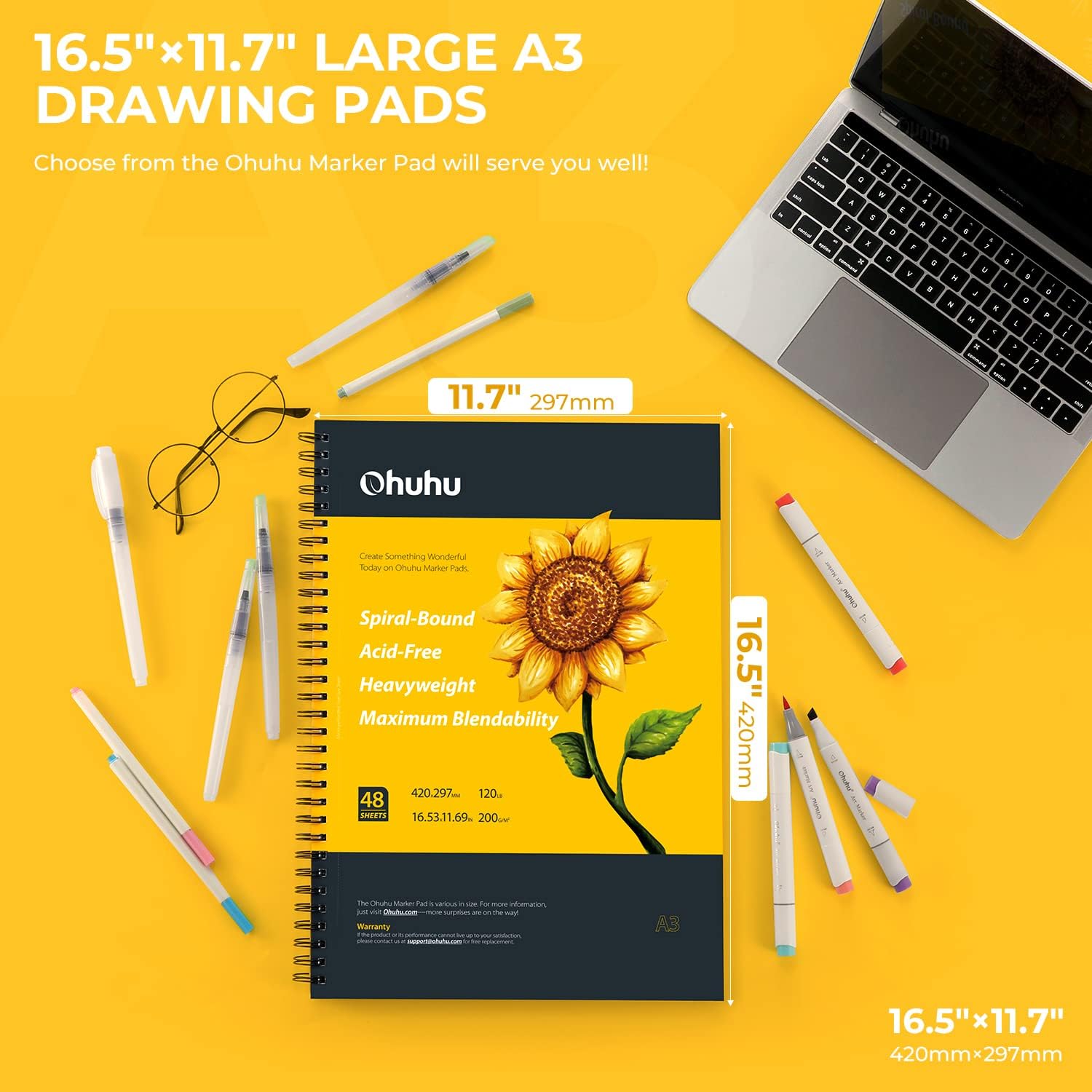 Ohuhu 7"x10" Marker Paper Pad Art Sketchbook for Drawing and Sketching