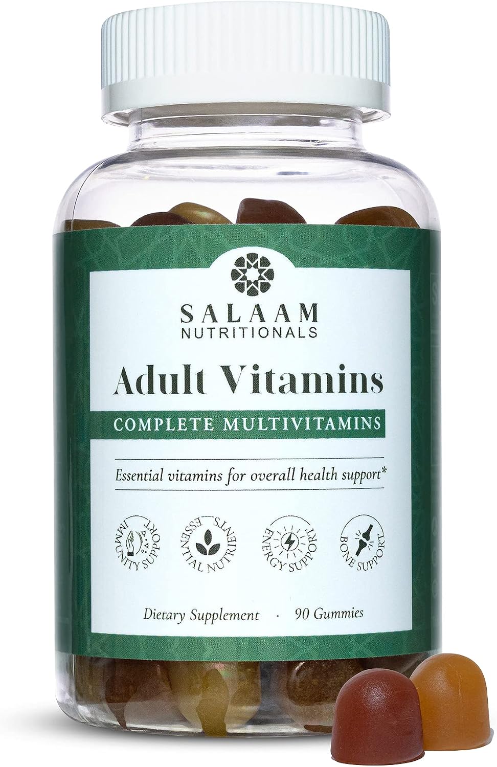 Salaam Nutritionals - Adult Multivitamins, Vitamin Gummies for Women and Men, Multivitamins for Adults with 11 Essential Vitamins and Minerals, 90 Count, 1 Pack.
