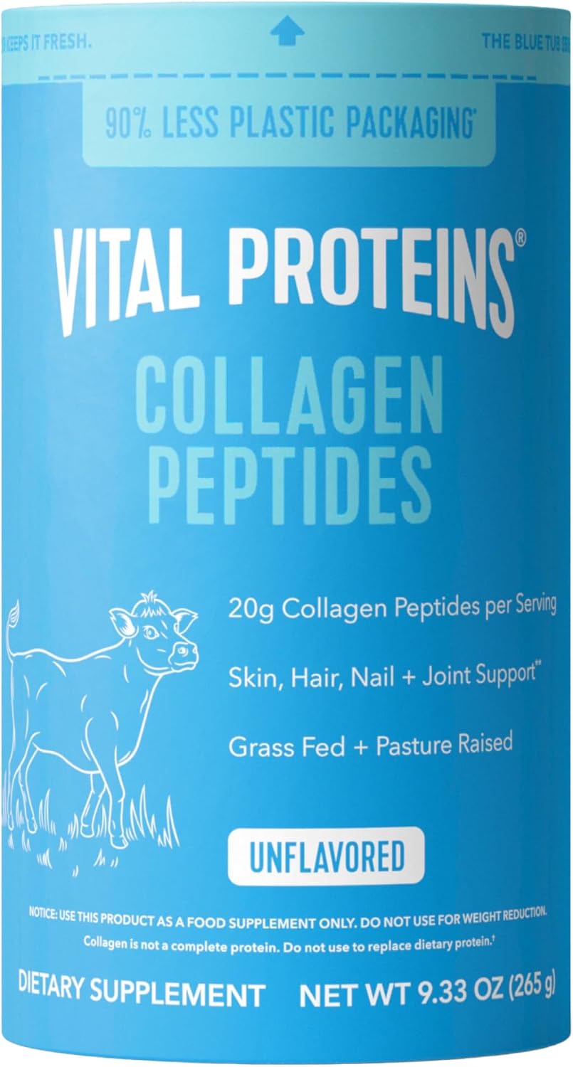 Vital Proteins Collagen Peptides Powder, Unflavored Stick Packs, 20 Count | 10g Hydrolyzed Collagen Peptide Per Packet, Supports Hair Skin & Nails, Travel-Friendly Stick Packs, 20 Servings