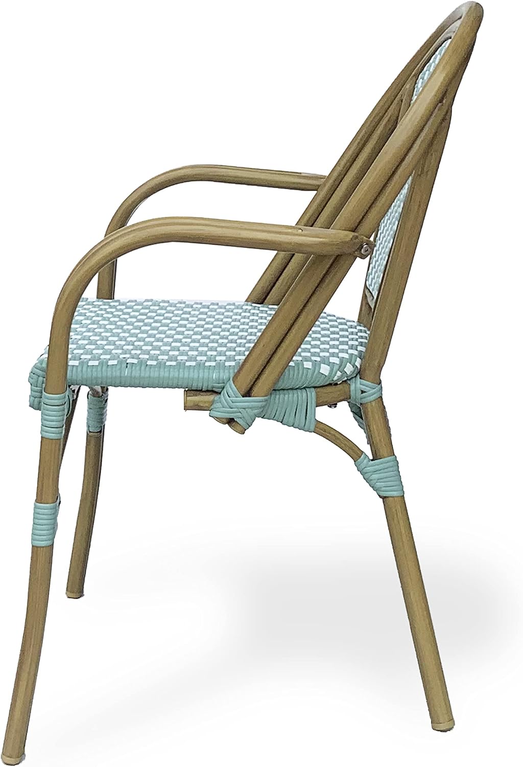 Christopher Knight Home Anastasia Outdoor French Bistro Chair (Set of 2), Black + White + Bamboo Print Finish