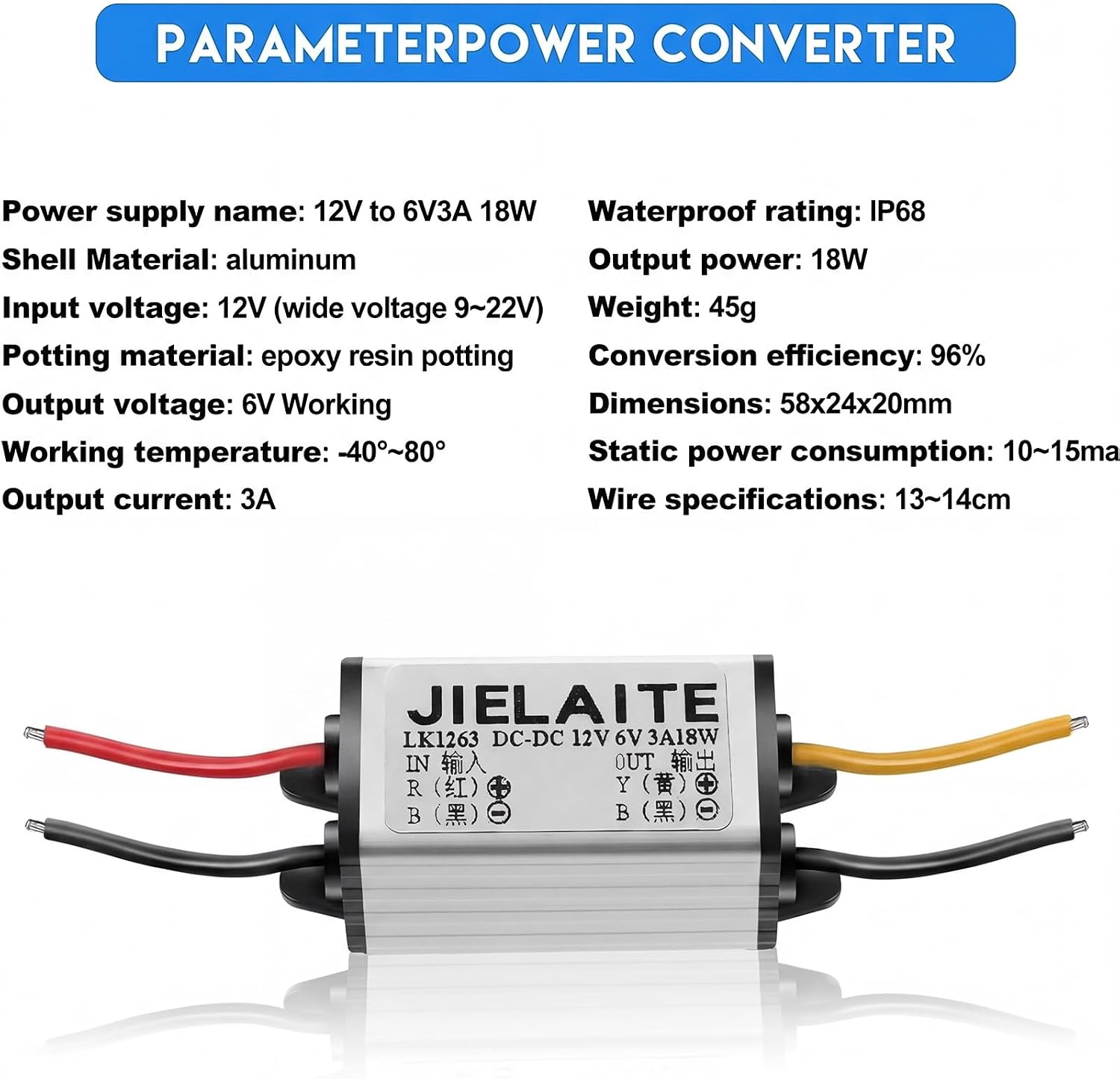 Weewooday 2 Pcs 12v to Dc 6v Buck Converter Voltage Regulator, Waterproof Car Power Converter
