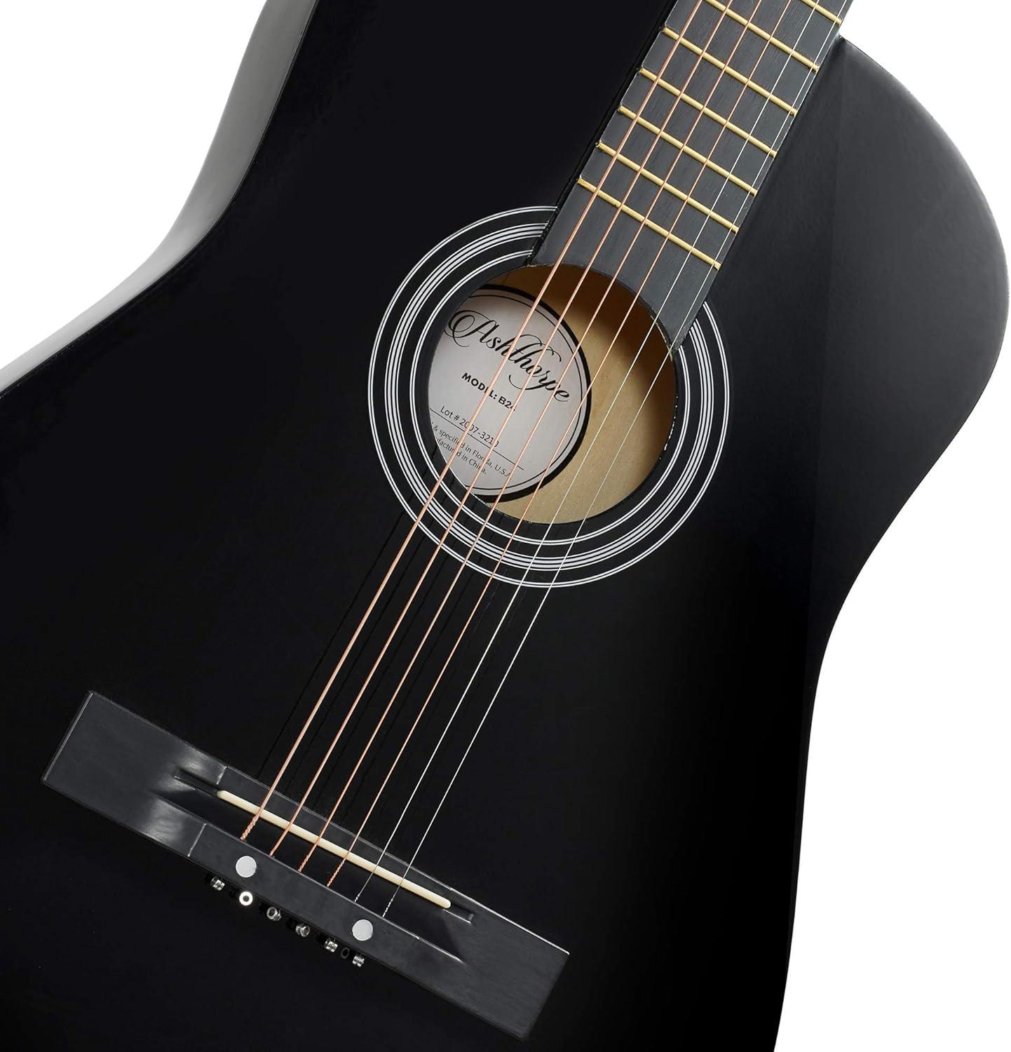 Ashthorpe 38-inch Beginner Acoustic Guitar (Red), Starter Kit with Gig Bag, Extra Strings, Strap, Picks, and Lessons