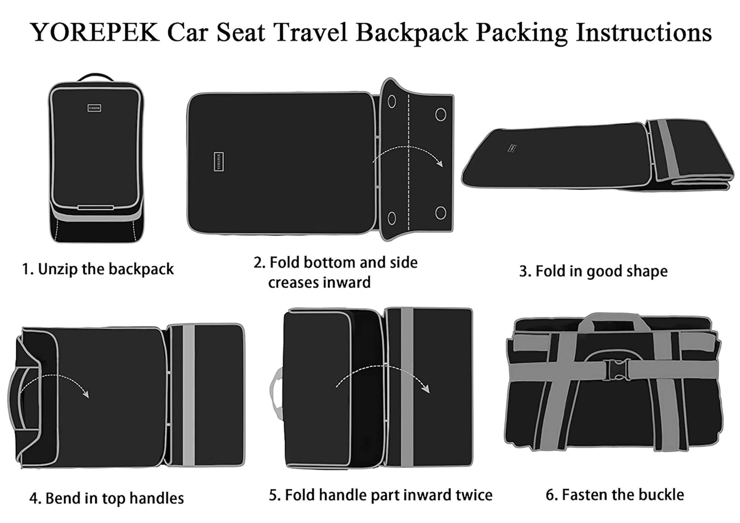 YOREPEK Padded Car Seat Travel Bag Backpack, Toddler Travel Essentials