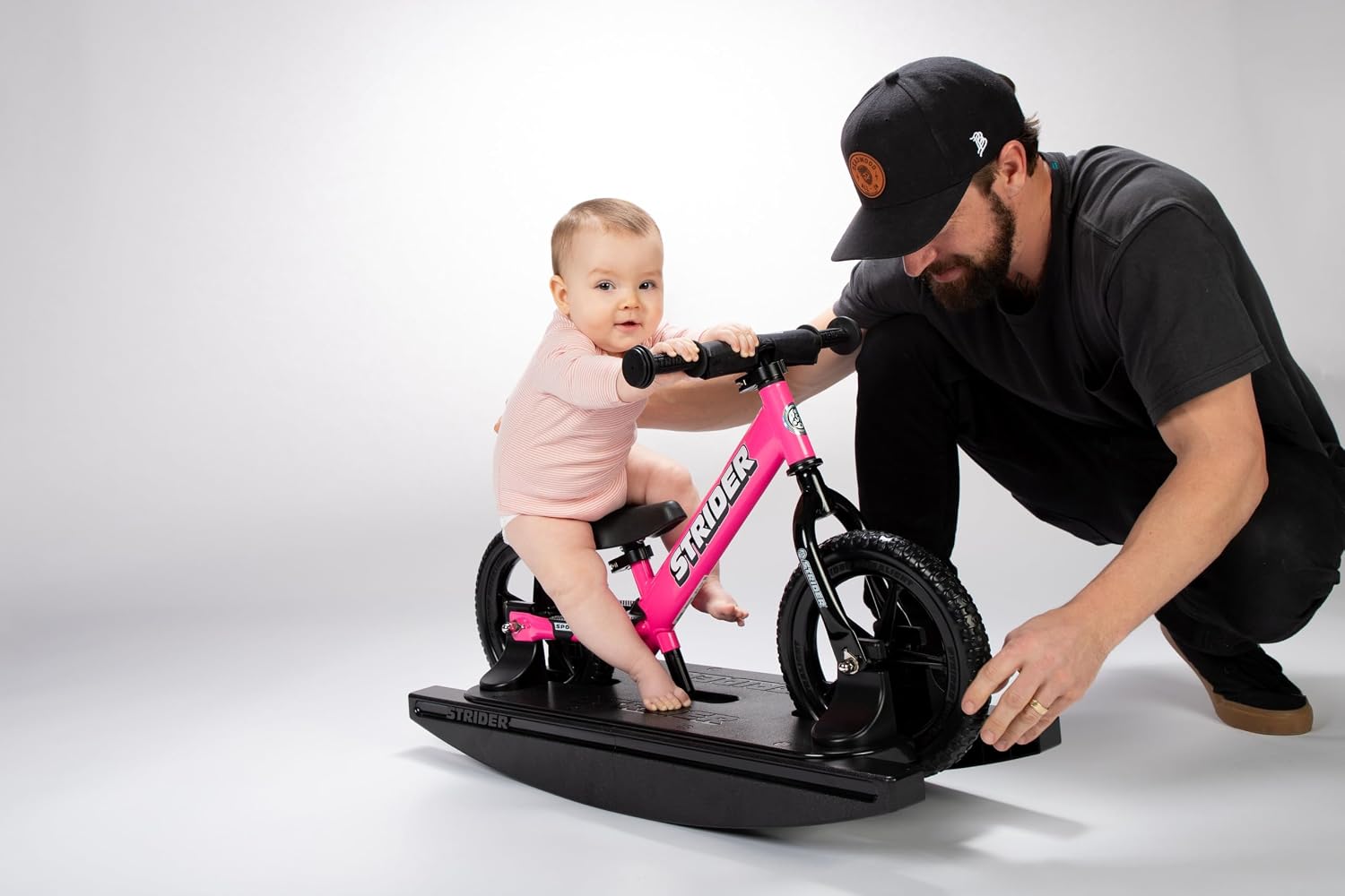 Strider Sport 2-in-1 Rocking Bike, Ages 6 Months–4 Years | For 12 Model, Converts Baby Rocking Toy to Toddler Balance Bike, Tool-Free Adjustments, Wide and Stable Base, Durable Plastic