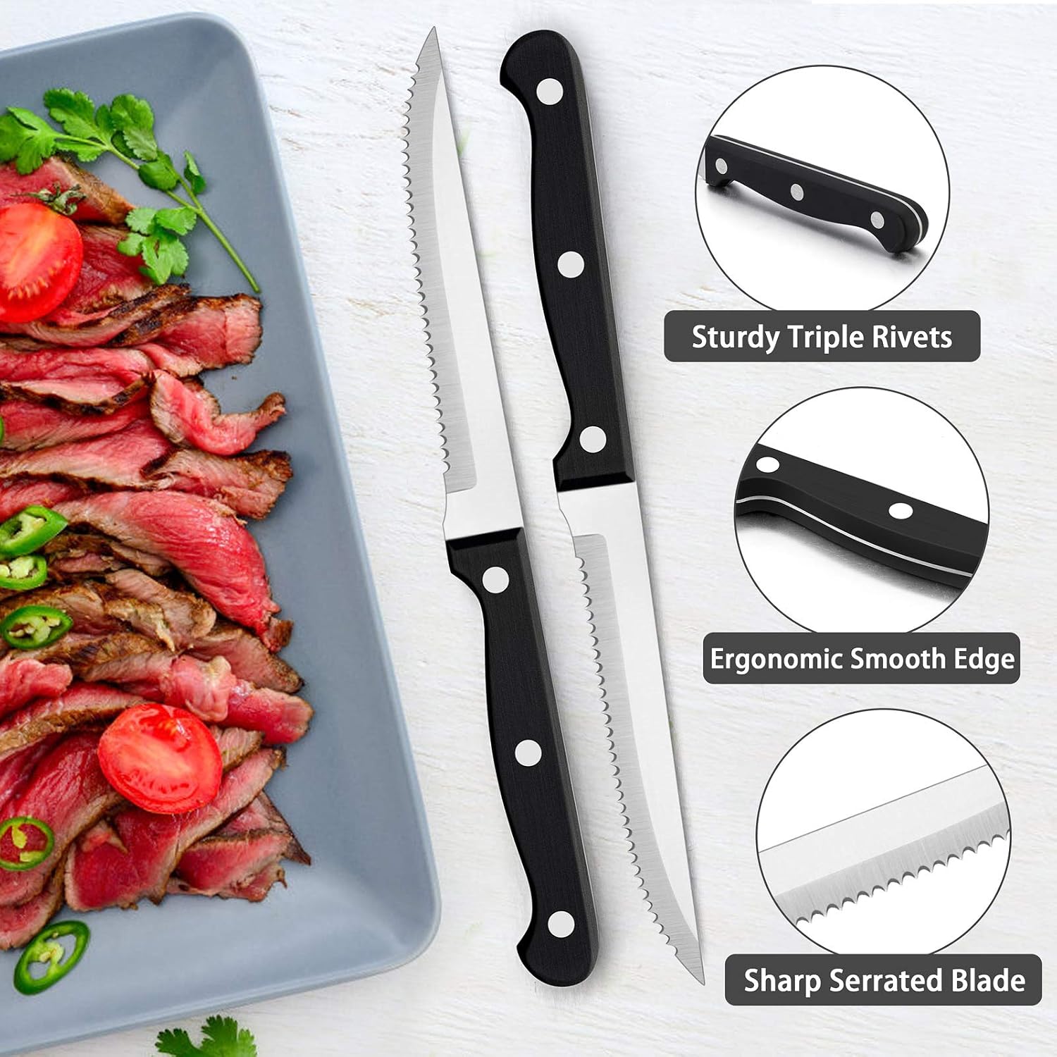 LIANYU 77-Piece Silverware Flatware Set for 12, Stainless Steel Cutlery Set