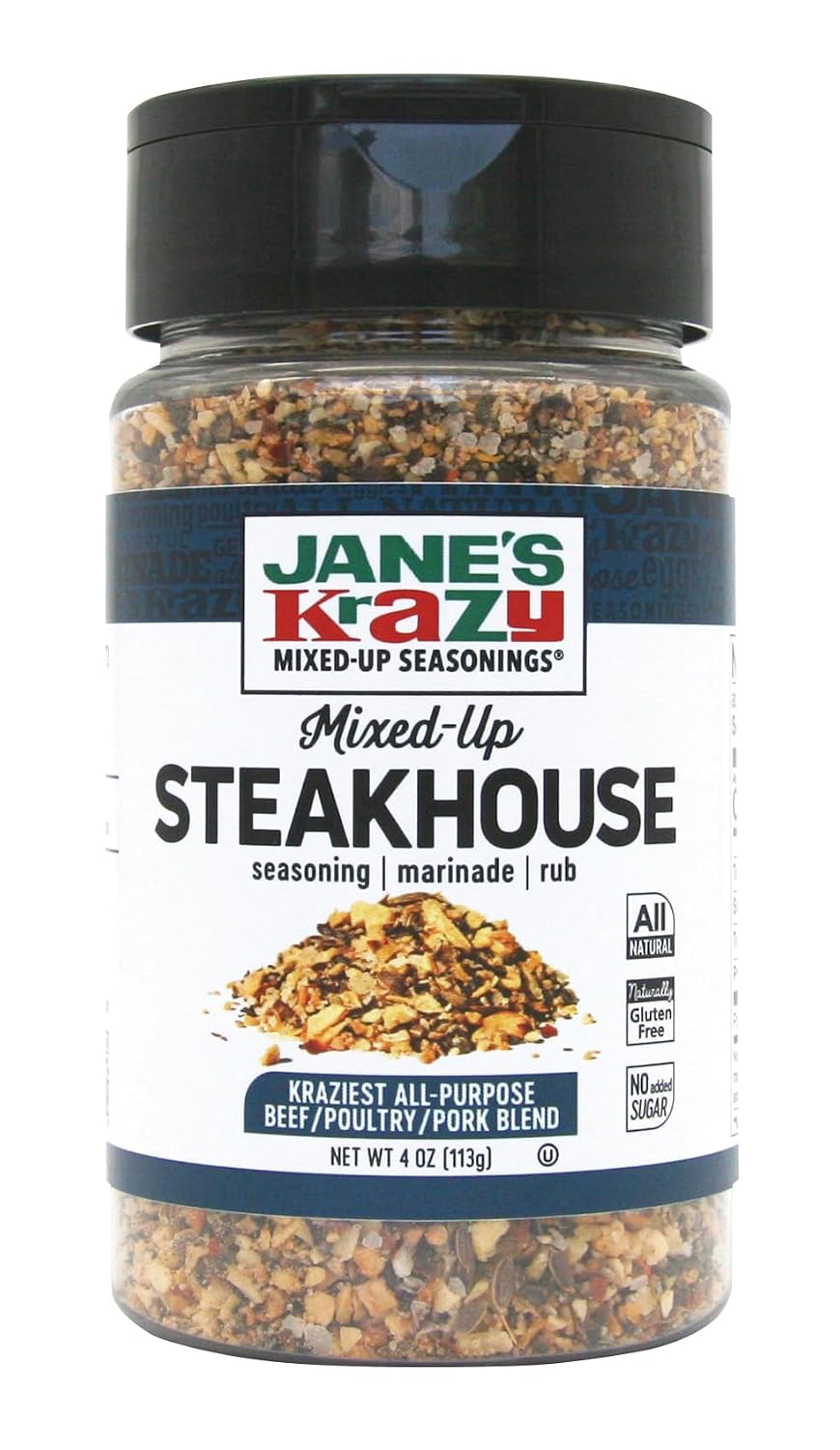 Jane's Krazy Seasonings Mixed-Up Steakhouse Seasoning, 4 Ounce