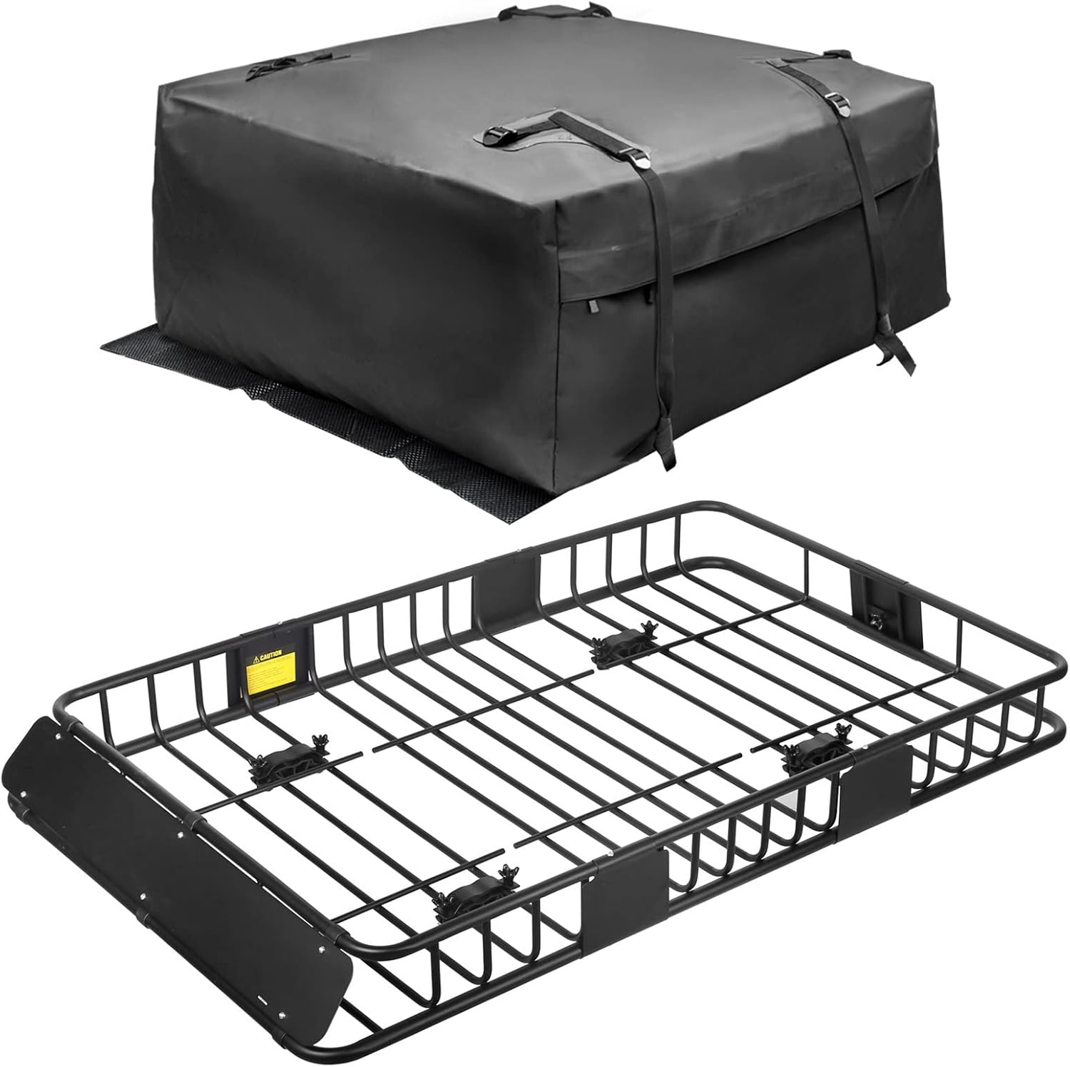Leader Accessories Roof Rack Cargo Basket 64"x39"x4" for SUV Truck Van Car | 150 lbs Capacity, Alloy Steel with Rust-Resistant , Easy Assembly, Extra Storage for Luggage, Camping & Outdoor Road Travel