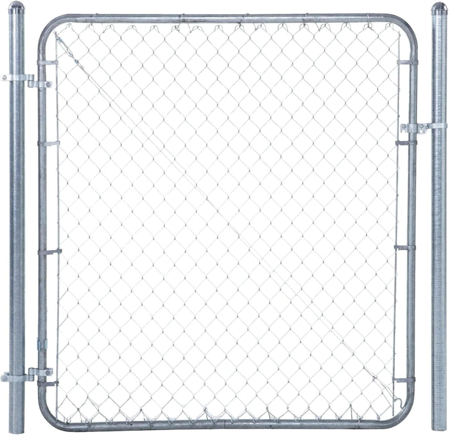 Adjust-A-Gate Chain Link Walk Gate Kit, Fits 24-72 in. Openings & Up to 4 ft., Round Corner Frame, Gray - Heavy-Duty Outdoor Reinforcement & Accessories for Gates and Fences