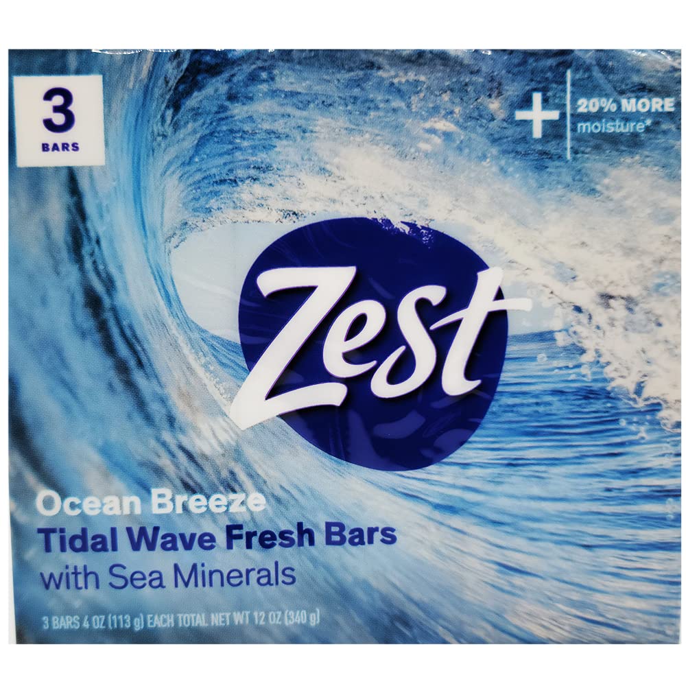 Zest 8-Bar Bath Size Soap, Aqua, 4 Ounce per bar, 8 bars, 32 Ounce