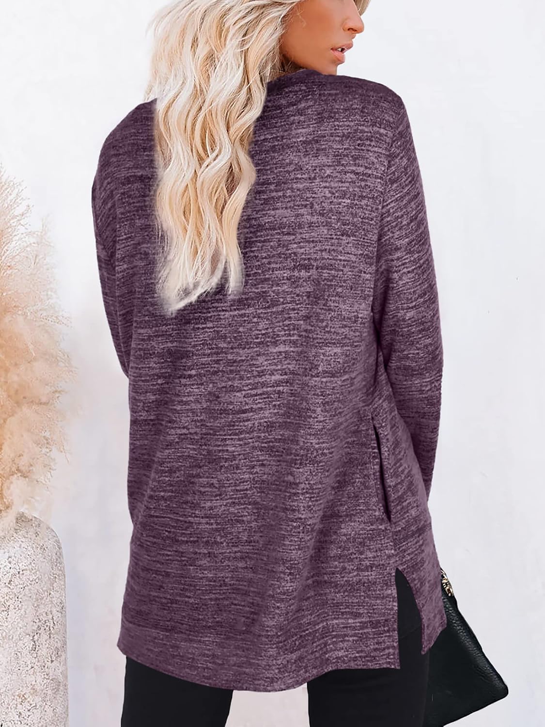 XIEERDUO Womens Casual Sweatshirts Long Sleeve Shirts Oversized With Pocket Tunic Tops S-3XL
