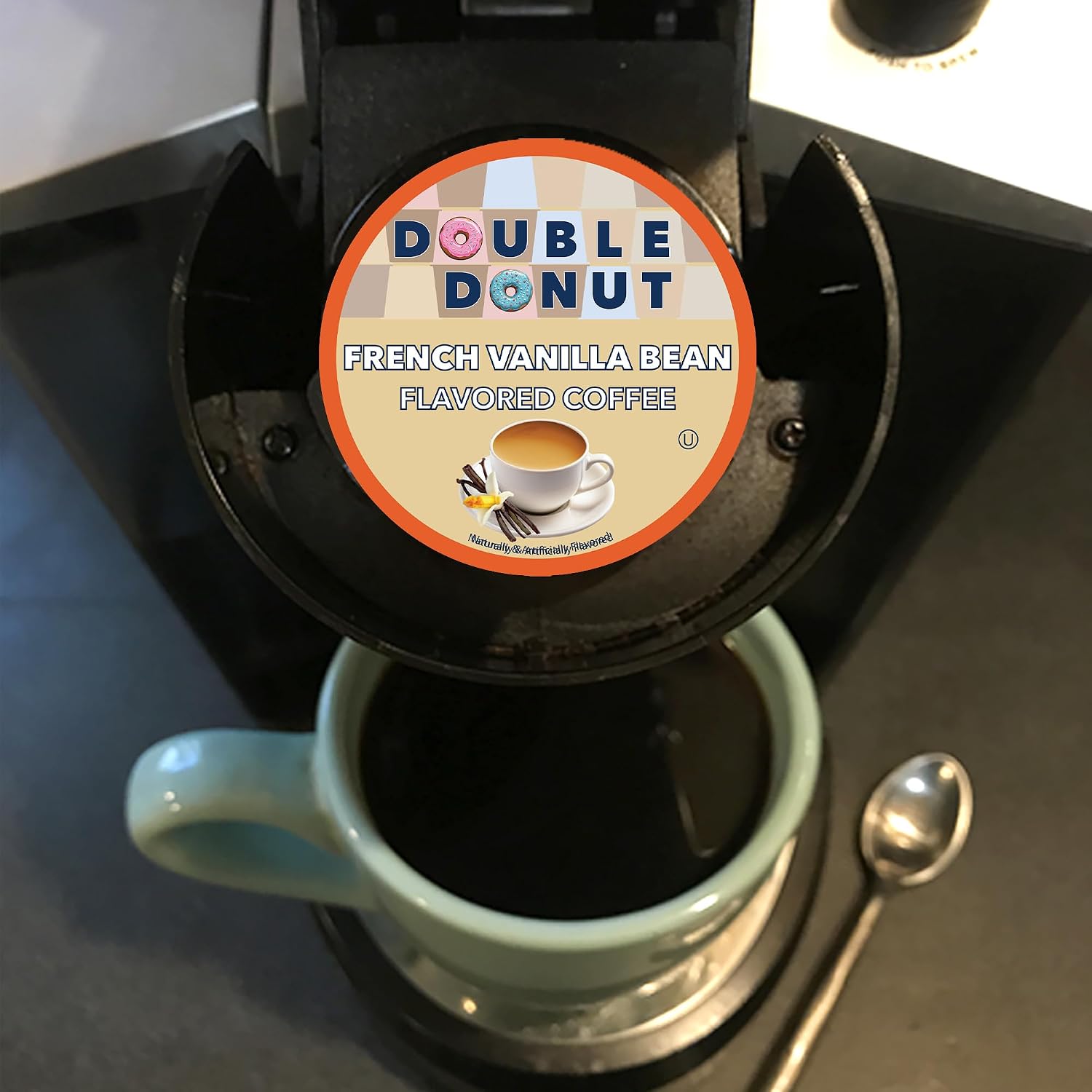 Double Donut Coffee Variety Pack - Recyclable Single Serve Flavored Coffee Pods, 24 Count for Keurig K-Cup Coffee Makers