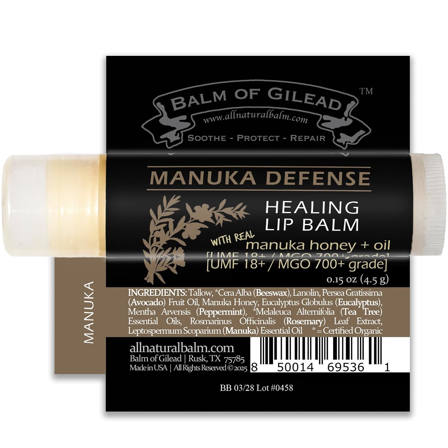 BALM OF GILEAD Manuka Eczema Honey Cream - Moisturizer for Sensitive Skin, Eczema, Psoriasis & Dermatitis - Manuka Honey Ointment, Grassfed Tallow