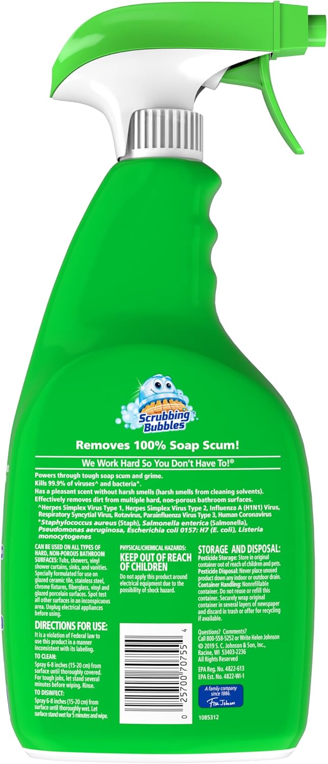 Scrubbing Bubble Bathroom Grime Fighter, Floral Fusion Scent, 32 oz Spray Bottle
