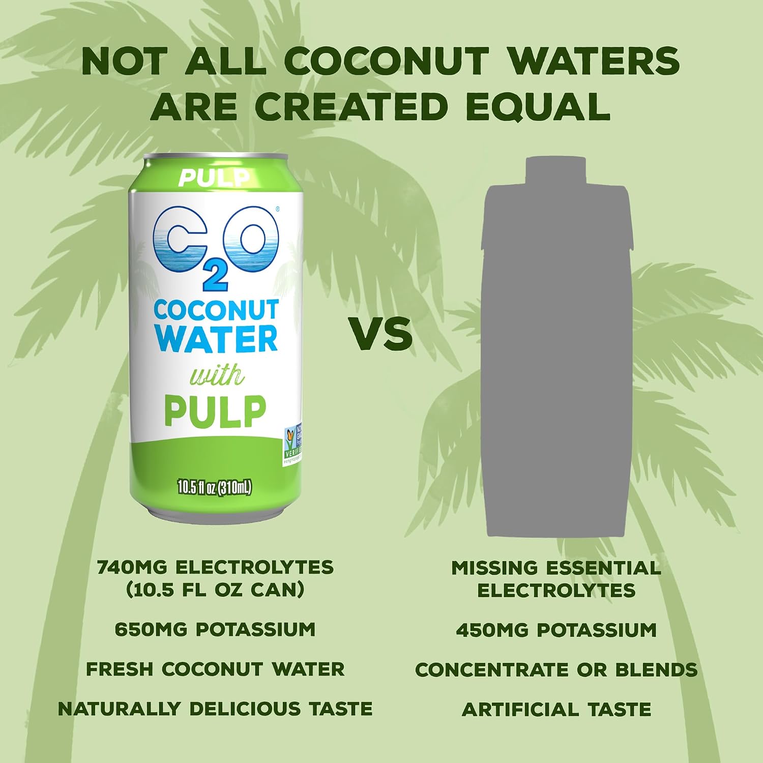 C2O - Coconut Water with Pineapple (12 Pack) - Made with Fresh Coconut Water - Plant Based - Non GMO - Canned Water - Natural Hydration, Essential Electrolytes, & Potassium - 12 Cans, 17.5 FL OZ