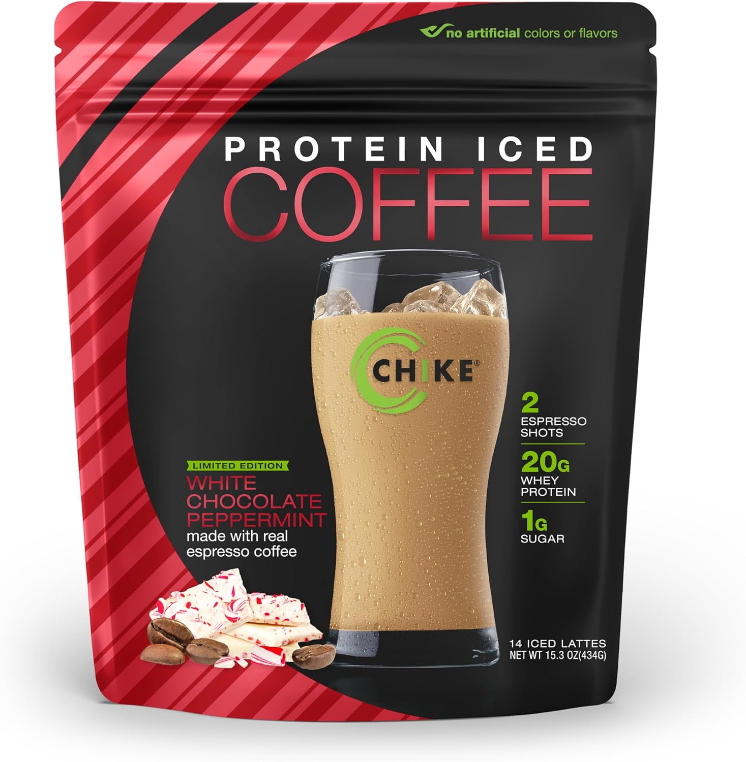 Chike Mocha High Protein Iced Coffee, 20 G Protein, 2 Shots Espresso, 1 G Sugar, Keto Friendly and Gluten Free, 14 Servings (15.3 Ounce)