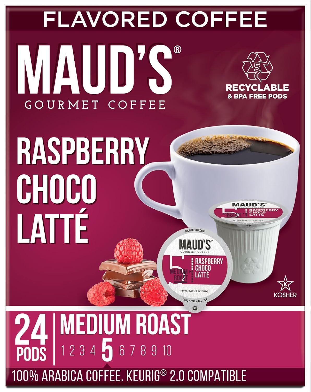 Maud's Family Pack Coffee Pods Variety Pack, 136ct, 12 Assorted Flavors | Medium Roast Flavored Coffee in Single Serve Pods – 100% Arabica Coffee, Compatible with Keurig Coffee Makers