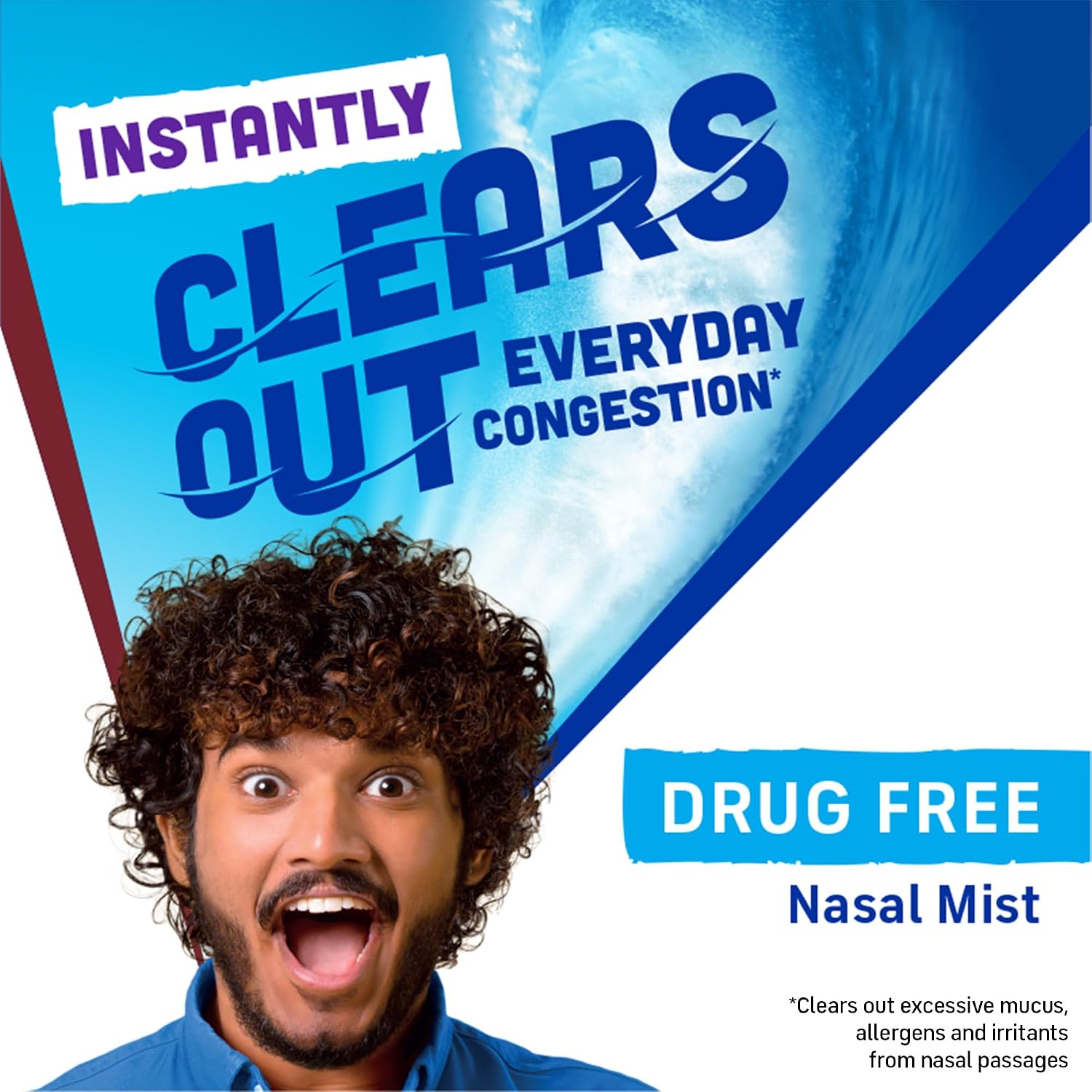 Afrin Saline Burst Moisturizing Daily Nasal Mist, Isotonic Seawater Saline Nasal Spray with Dual Nozzle for Everyday Congestion Relief and Dry Nose