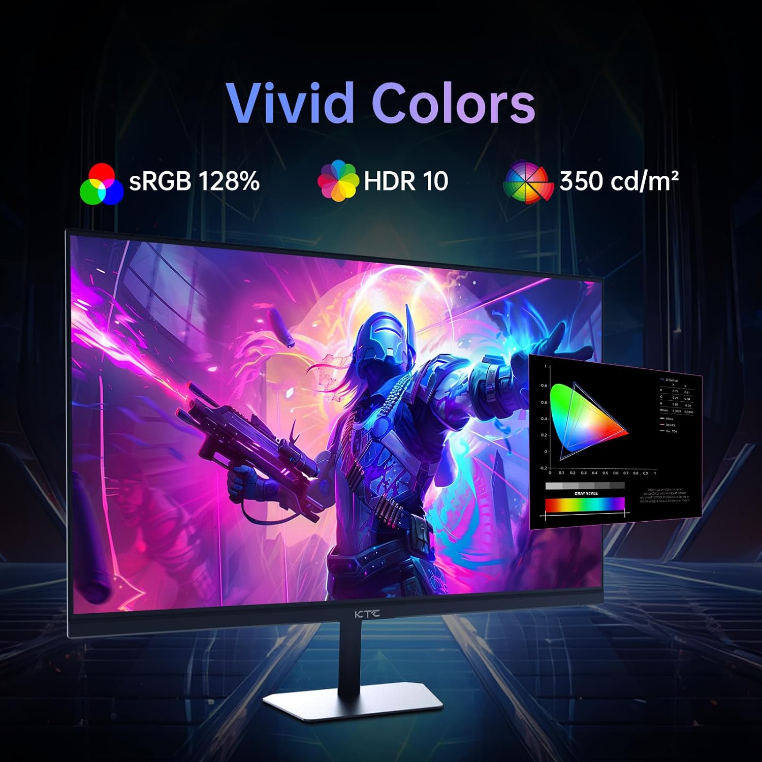 KTC 24.5 Inch Gaming Monitor, 180Hz OC 200Hz Monitor FHD, Fast IPS, H25T7 | 1080P Monitors 1ms, 128% sRGB HDR10, Adaptive Sync, HDMI DP, VESA Tilt Adjustable for Xbox PS5 Switch, HDMI Cable Inc.