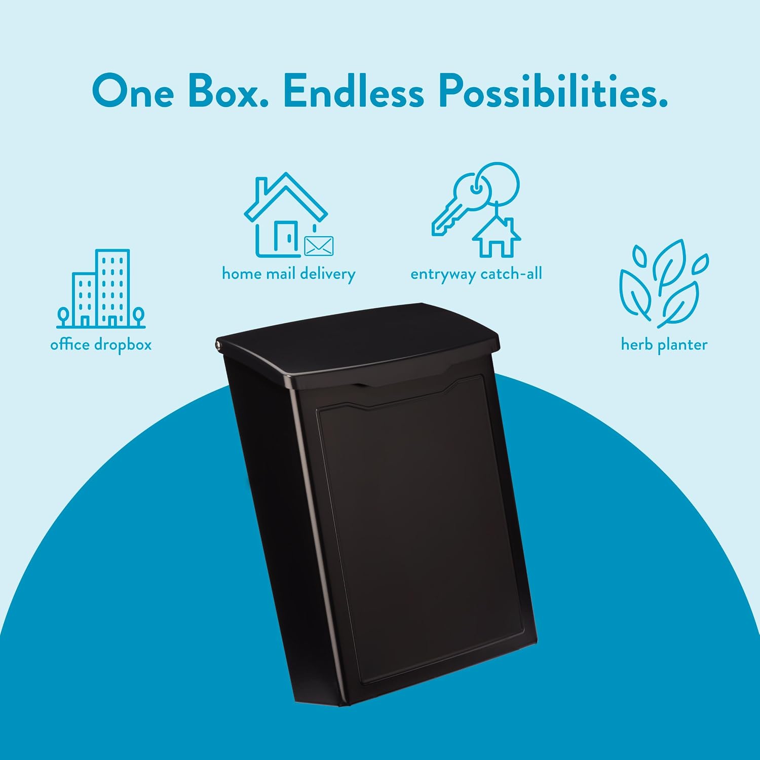 Architectural Mailboxes 2681B Black Marina Wall Mount Mailbox, Small | Galvanized steel build for outside with weather-resistant outdoor construction and a rust-resistant powder-coat finish.