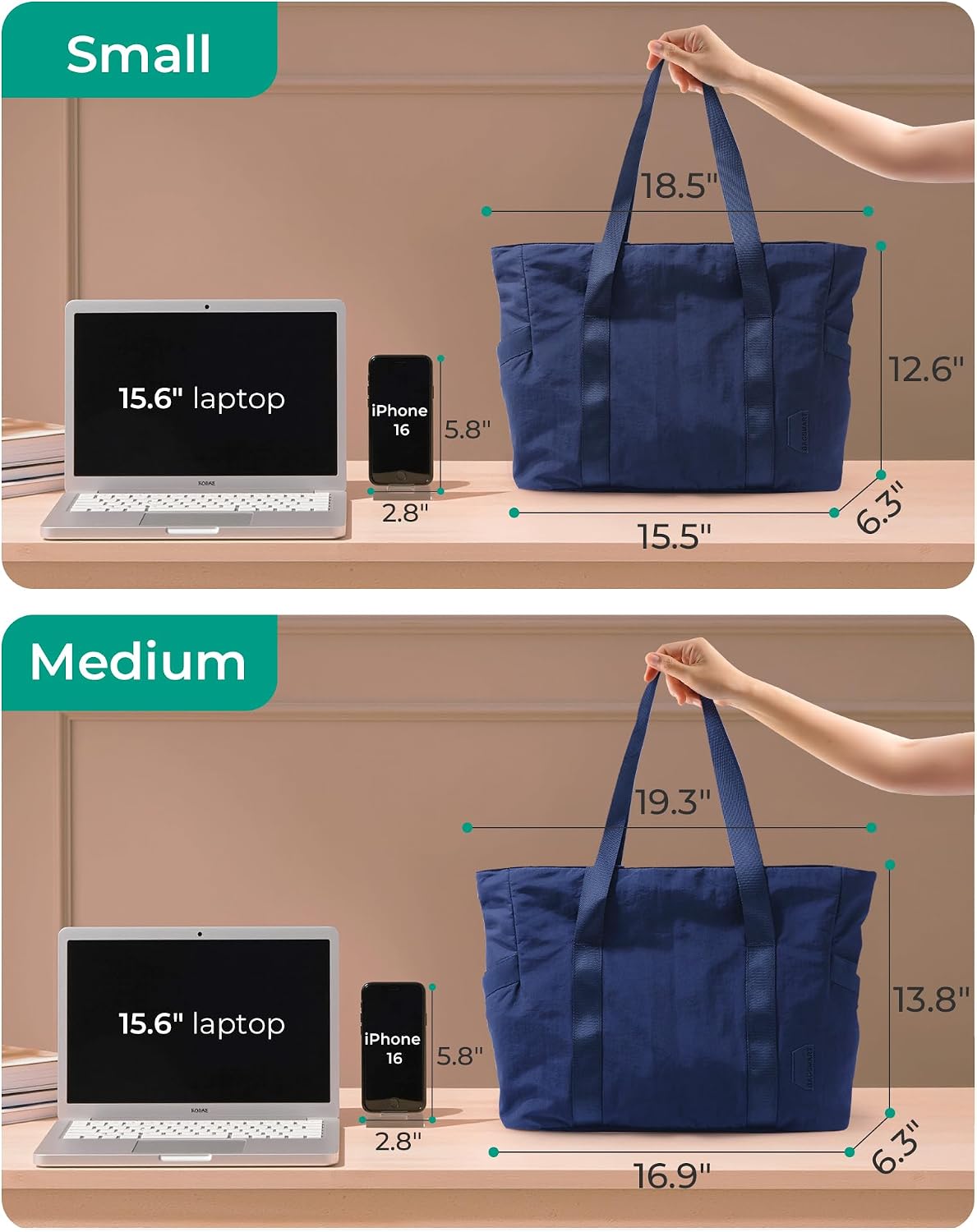 BAGSMART Gym Tote Bag for Women, 24L/28L Travel Tote Yoga Mat Bag