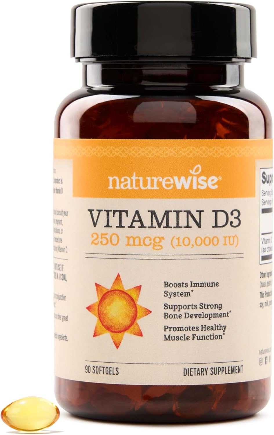 NatureWise Vitamin D3 5000IU Supplement, Immune Support, 360 Mini Softgels
