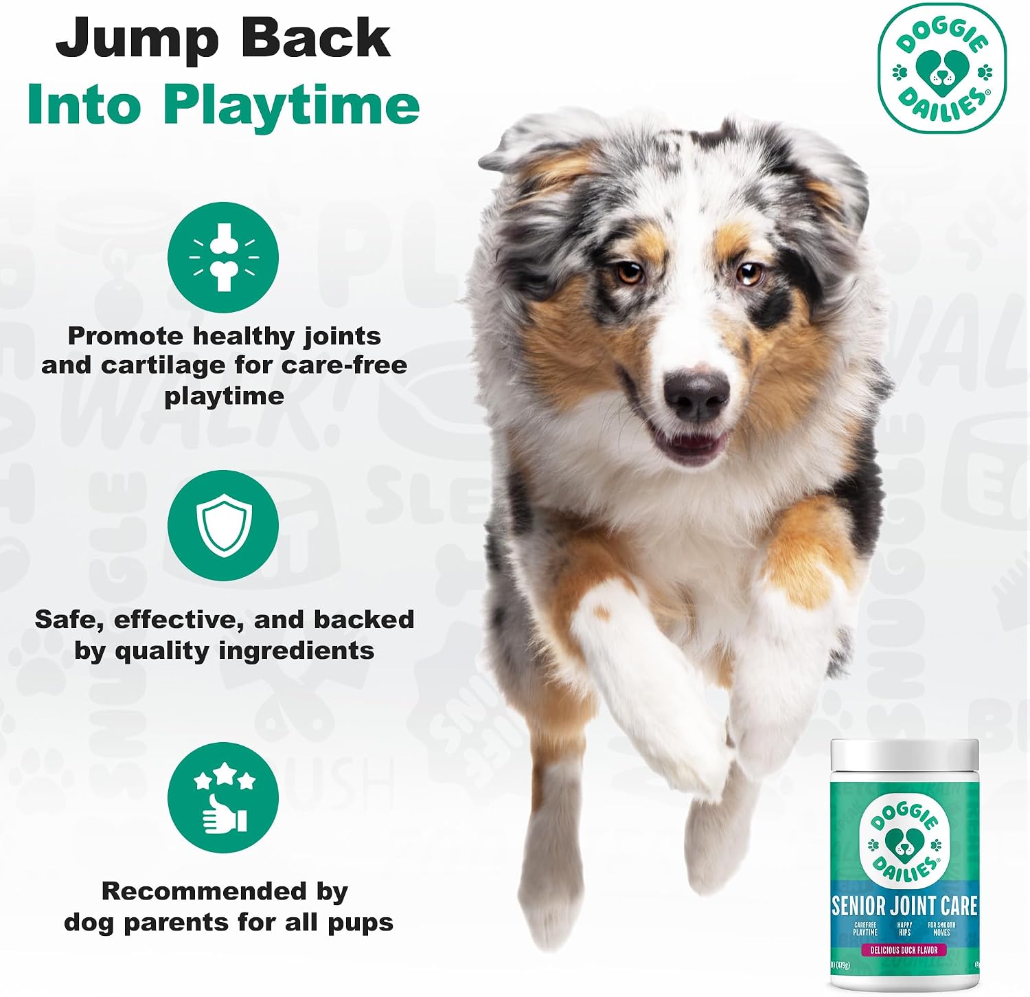 Doggie Dailies Hip & Joint Chews for Dogs, Chicken, All Breeds, 225 Count | Glucosamine & Chondroitin Supplement, Supports Joint Health & Mobility, Soft Chews for Dogs of All Breeds & Sizes