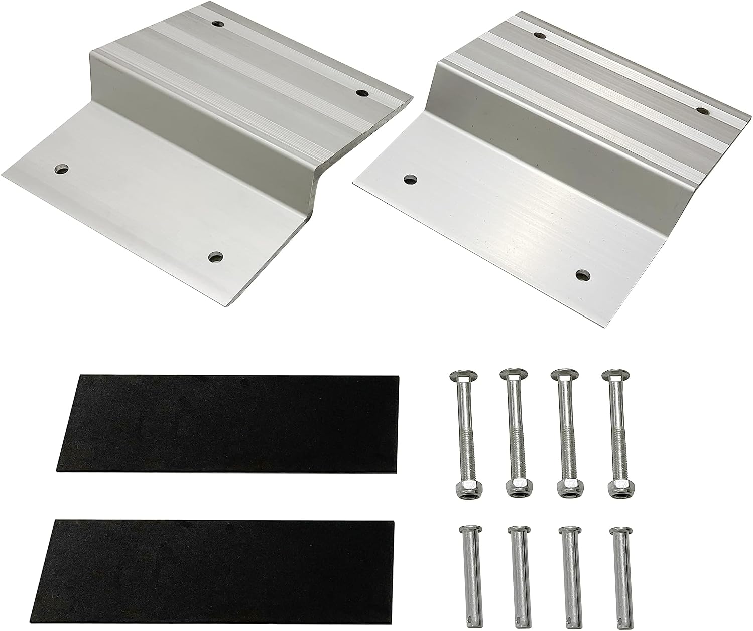 MaxxHaul Aluminum Ramp Top Kit 2 Pack Turns 2x8 Boards into Utility Loading Ramps 1400 lb Capacity with Non‑Skid Surface and Tailgate Protective Pads (80439)