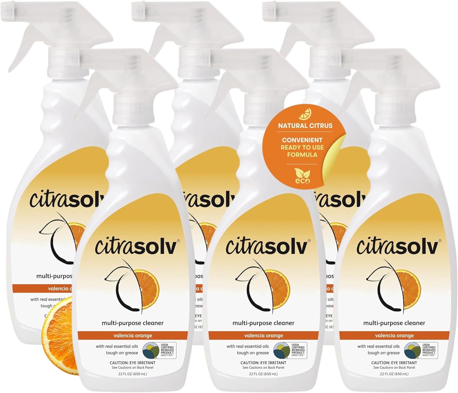 Citra Solv Concentrated Cleaner & Degreaser, Deodorizer, Home & Outdoor, Adhesive Remover, Paint Thinner, Natural Orange Oil, Valencia Orange 8 Fl Oz