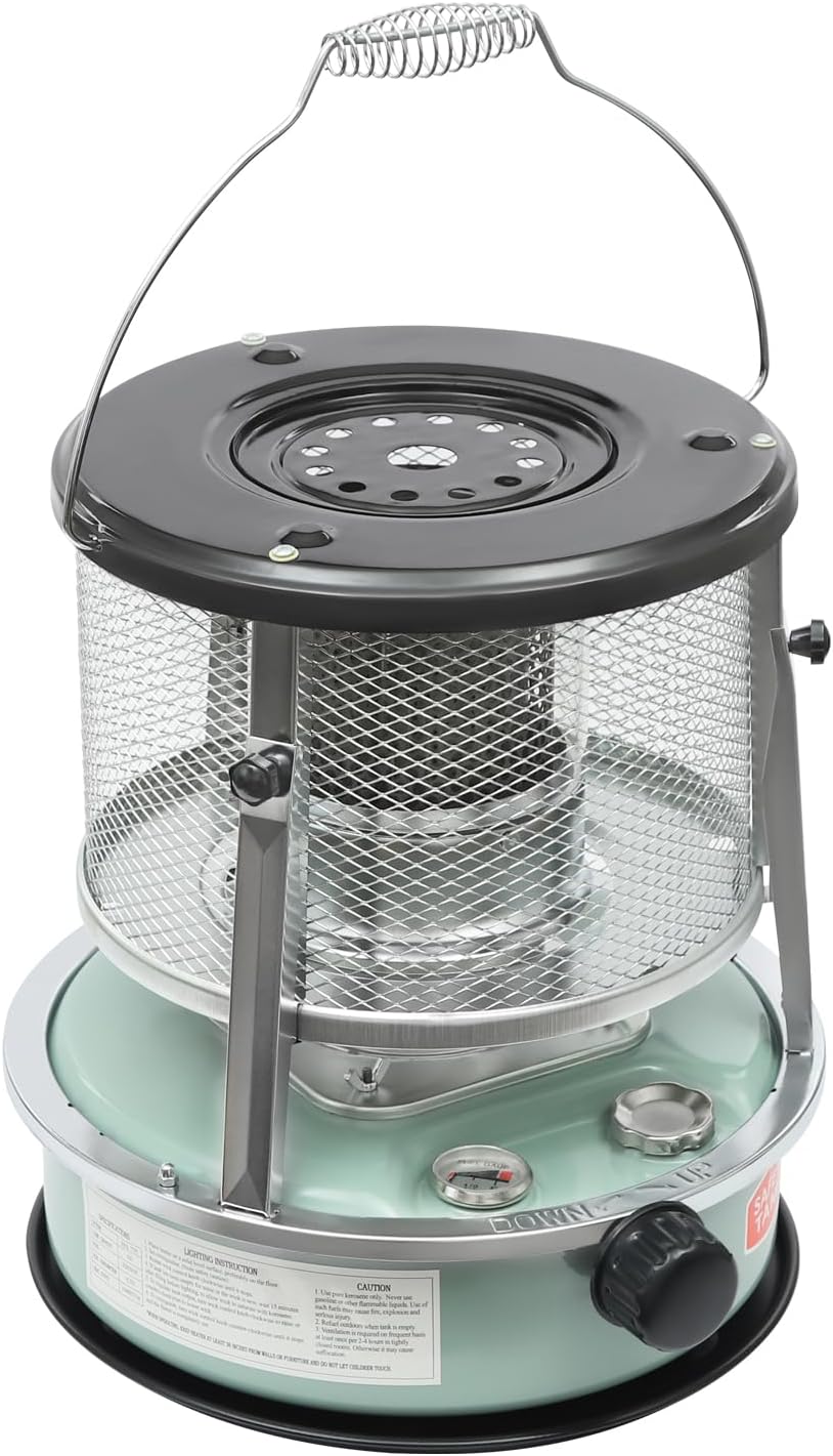 Outdoor Kerosene Stove Heater with 9000BTU Max Heat | Portable Camp Tent Heater for Ice Fishing, Hunting & Patio | 4.6L Diesel Fuel Tank