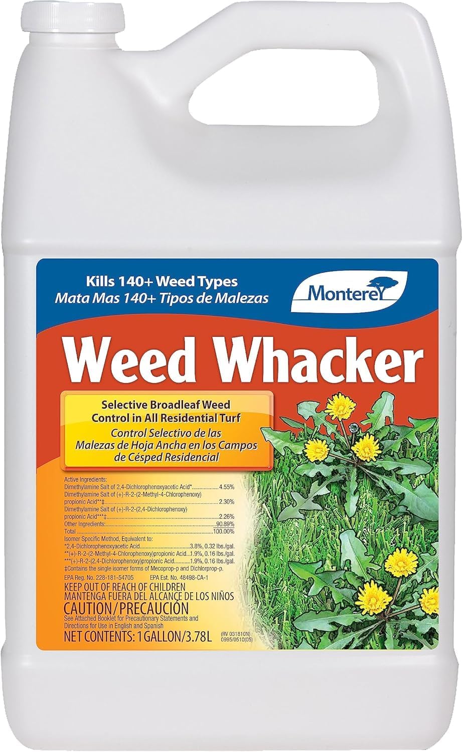 Monterey - Weed Whacker Weed Killer - Selective Broadleaf Weed Killer for Lawns - Kills 140+ Weed Types - Apply Using Sprayer - 1 Quart Concentrate